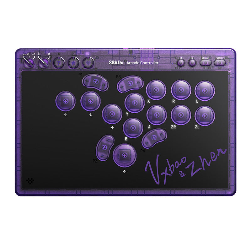 8BitDo Arcade Controller - Transparent Purple Signature Edition